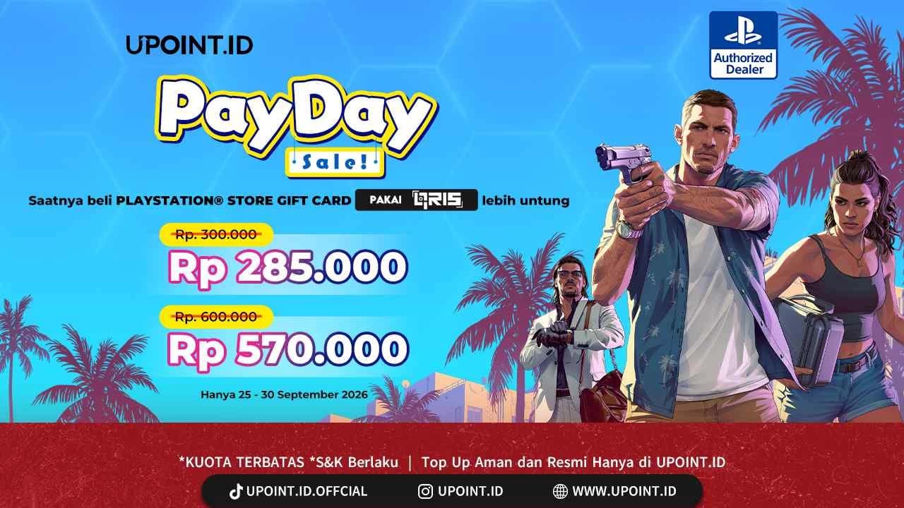 Khusus Payday Sale! Promo PS Gift Card Diskon hingga Rp30.000 via QRIS BNC