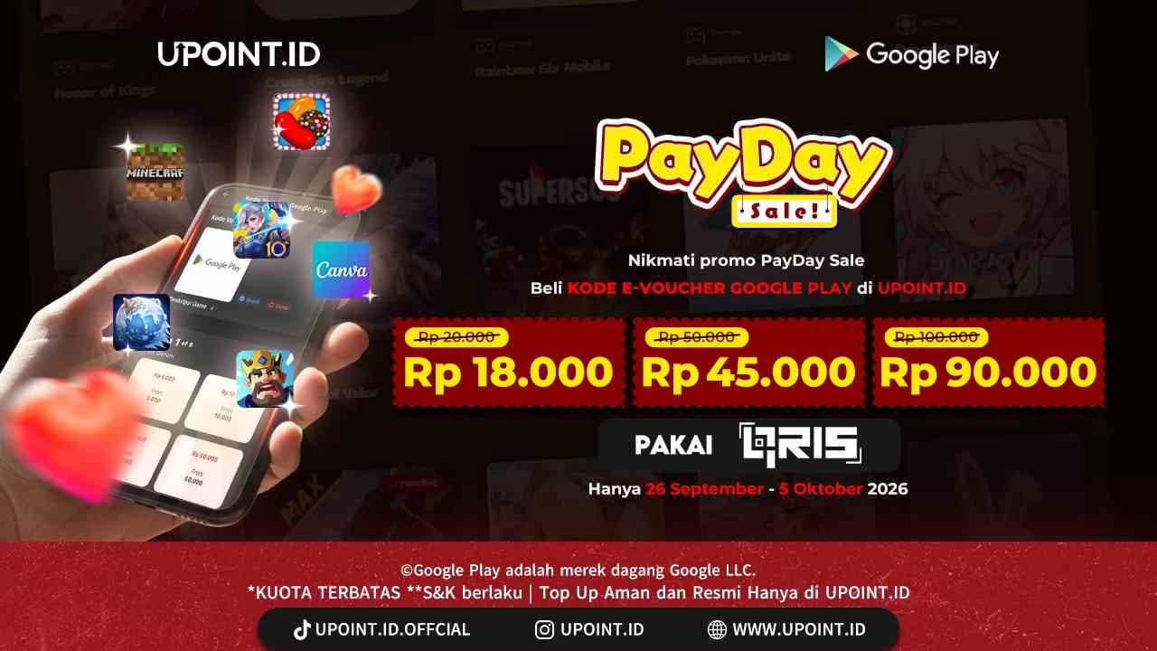 Spesial Payday Sale: Promo Voucher Google Play Diskon hingga Rp10.000 via QRIS BNC